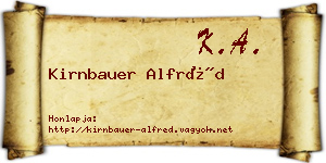Kirnbauer Alfréd névjegykártya